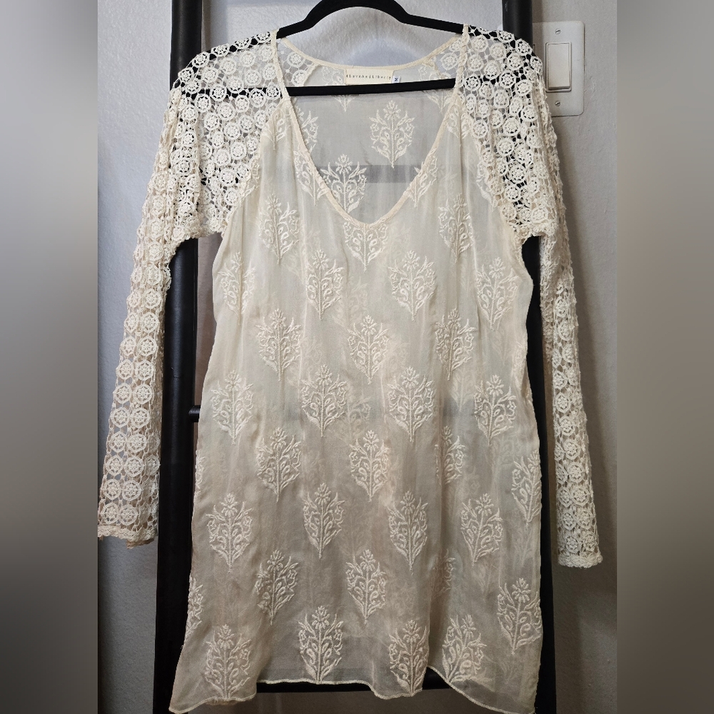 4 Love And Liberty Cream Lace Long Sleeve Tunic - Johnny Was